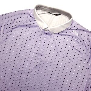 UNRL Polo Shirt Mens 2XL Purple Geometric Golf Athletic Fit Stretch Top